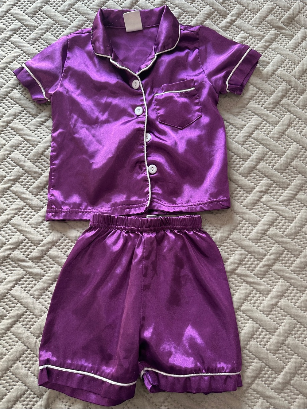 Kids Short Pajama Set in Purple